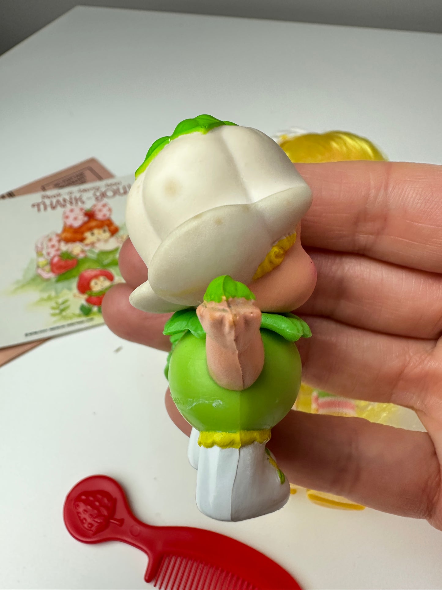 1985 Kenner Strawberry Shortcake Mint Tulip Berrykin Doll with Mint Berrykin *Berry Vault*