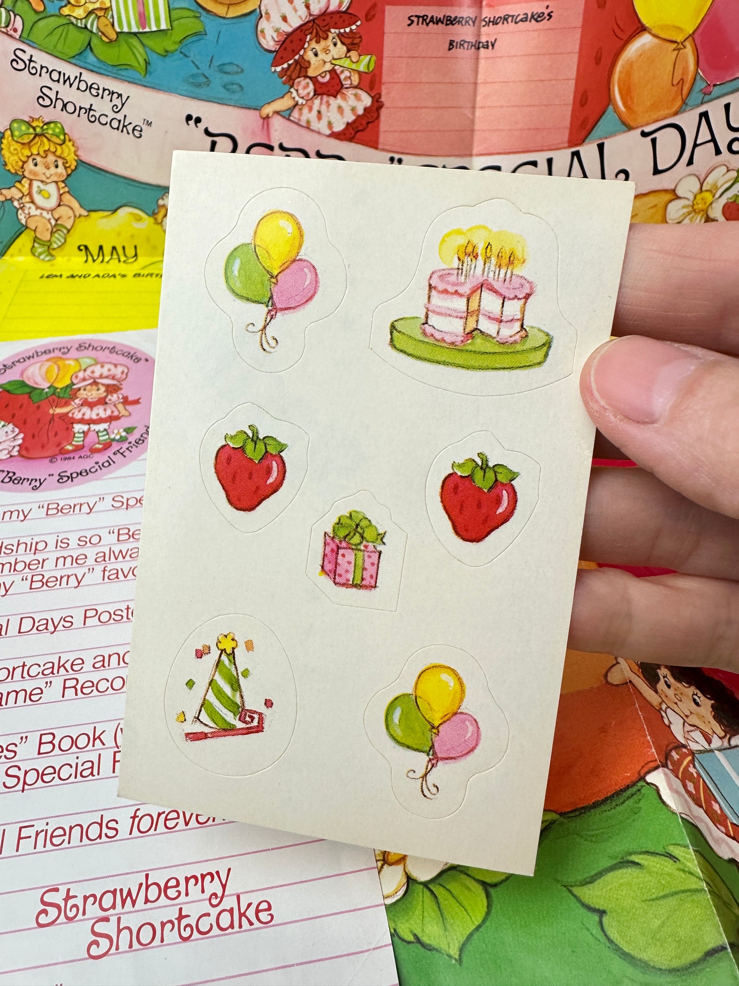 1984 Kenner Strawberry Shortcake Berry Special Friends Club Poster Set #2 [Mail-in Offer]
