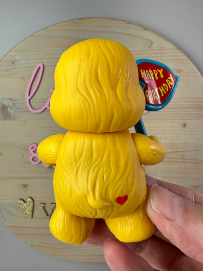 1980s Kenner Care Bear Birthday Bear Poseable with Bucket Accessory