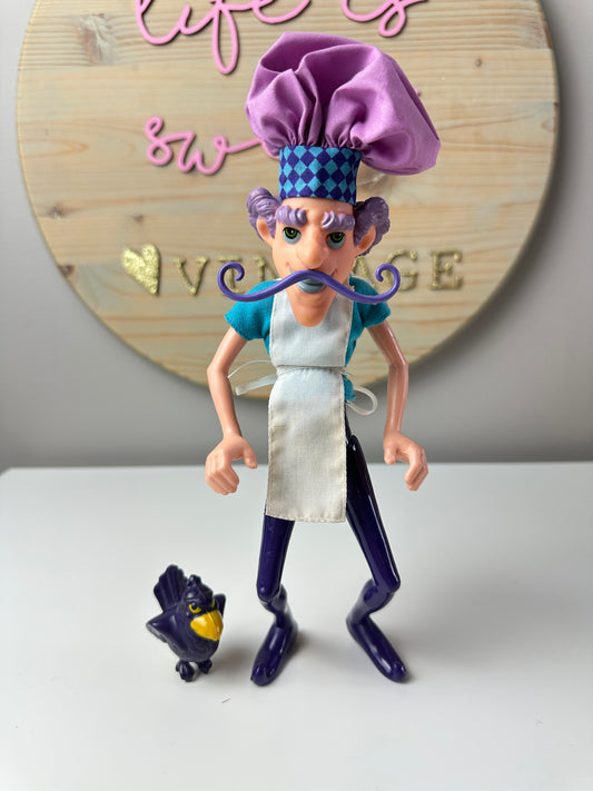 1981 Kenner Strawberry Shortcake Purple Pieman with Berry Bird Villain Doll