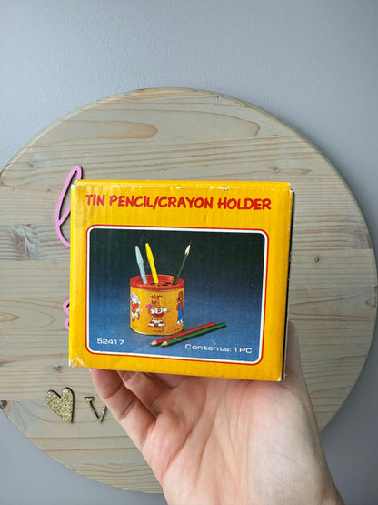 1985 Designer's Collection Get Along Gang Tin Pencil Crayon Holder MIB