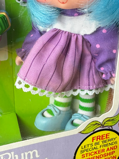 1984 Kenner Strawberry Shortcake Plum Puddin' with Elderberry Owl Party Pleaser Doll NRFB