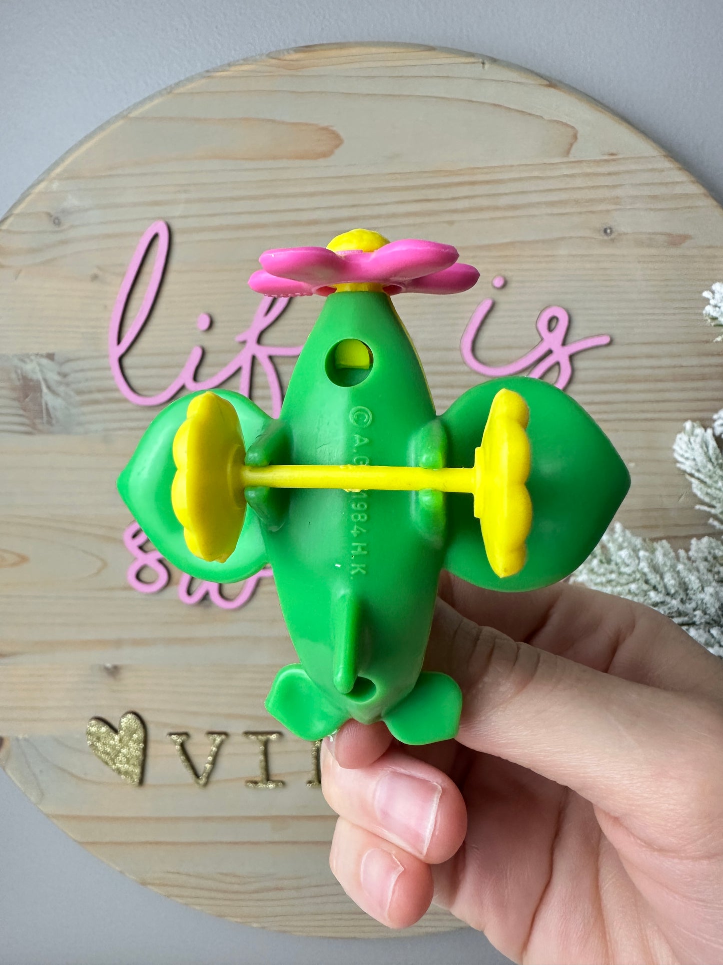 1984 Kenner Strawberry Shortcake Cherry Cuddler with Gooseberry Flying an Airplane Deluxe Miniature *Plane Only* #2