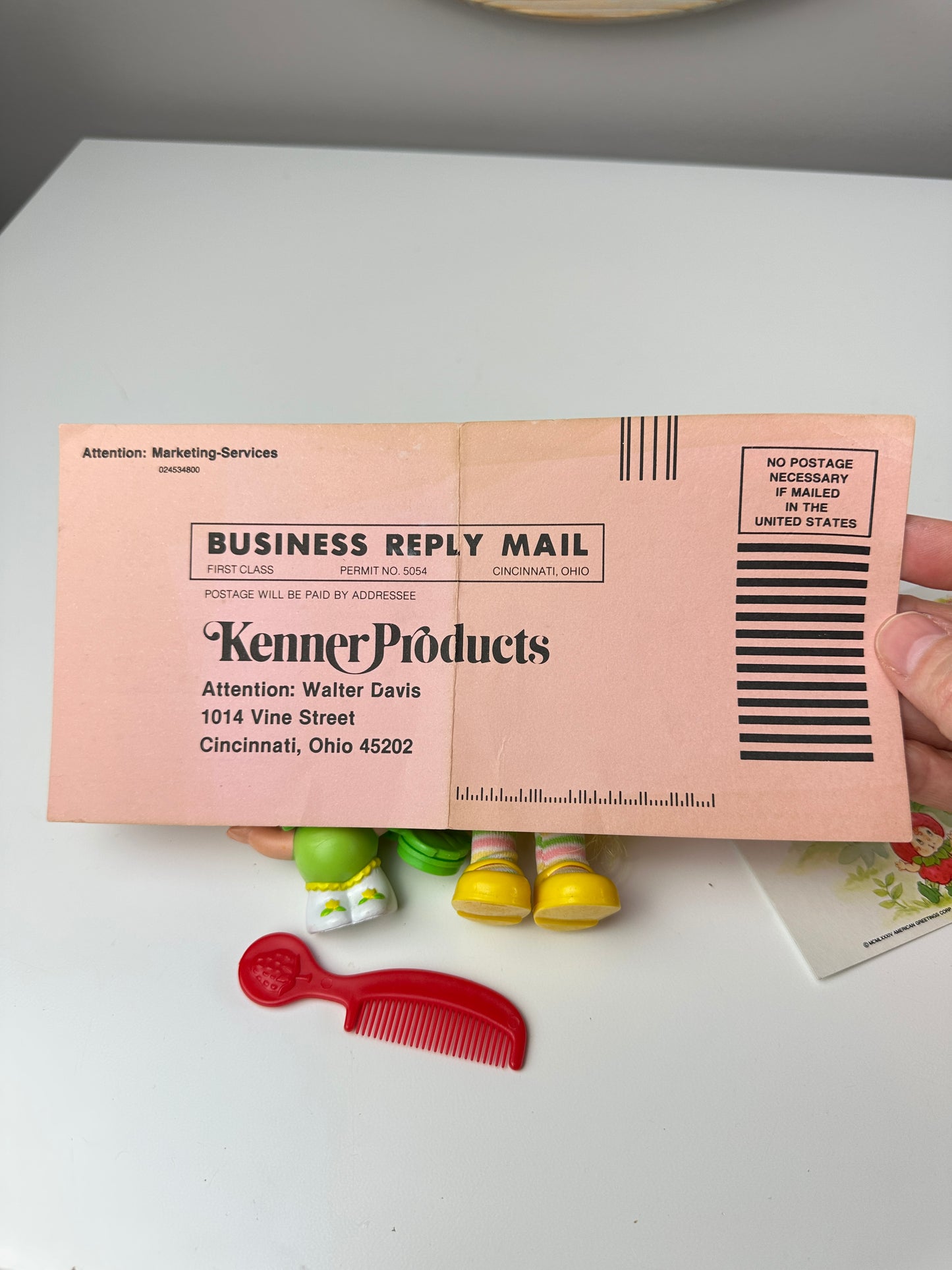 1985 Kenner Strawberry Shortcake Mint Tulip Berrykin Doll with Mint Berrykin *Berry Vault*