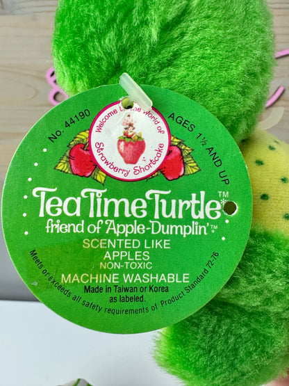 1982 Kenner Strawberry Shortcake Tea Time Turtle Plush with Tag *Berry Vault*