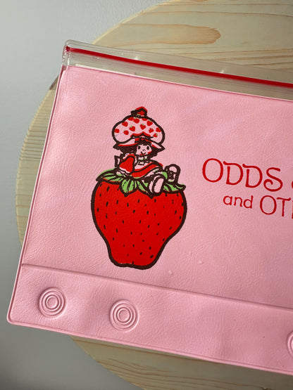 1980 AGC Strawberry Shortcake Pink Binder "Odds & Ends" Pouch