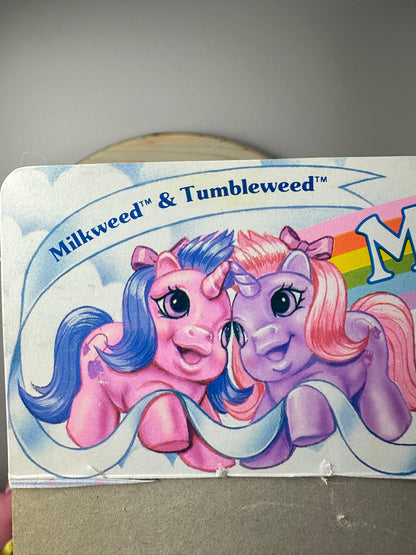 1980s Hasbro My Little Pony Milkweed & Tumbleweed Newborn Twins with Accessories