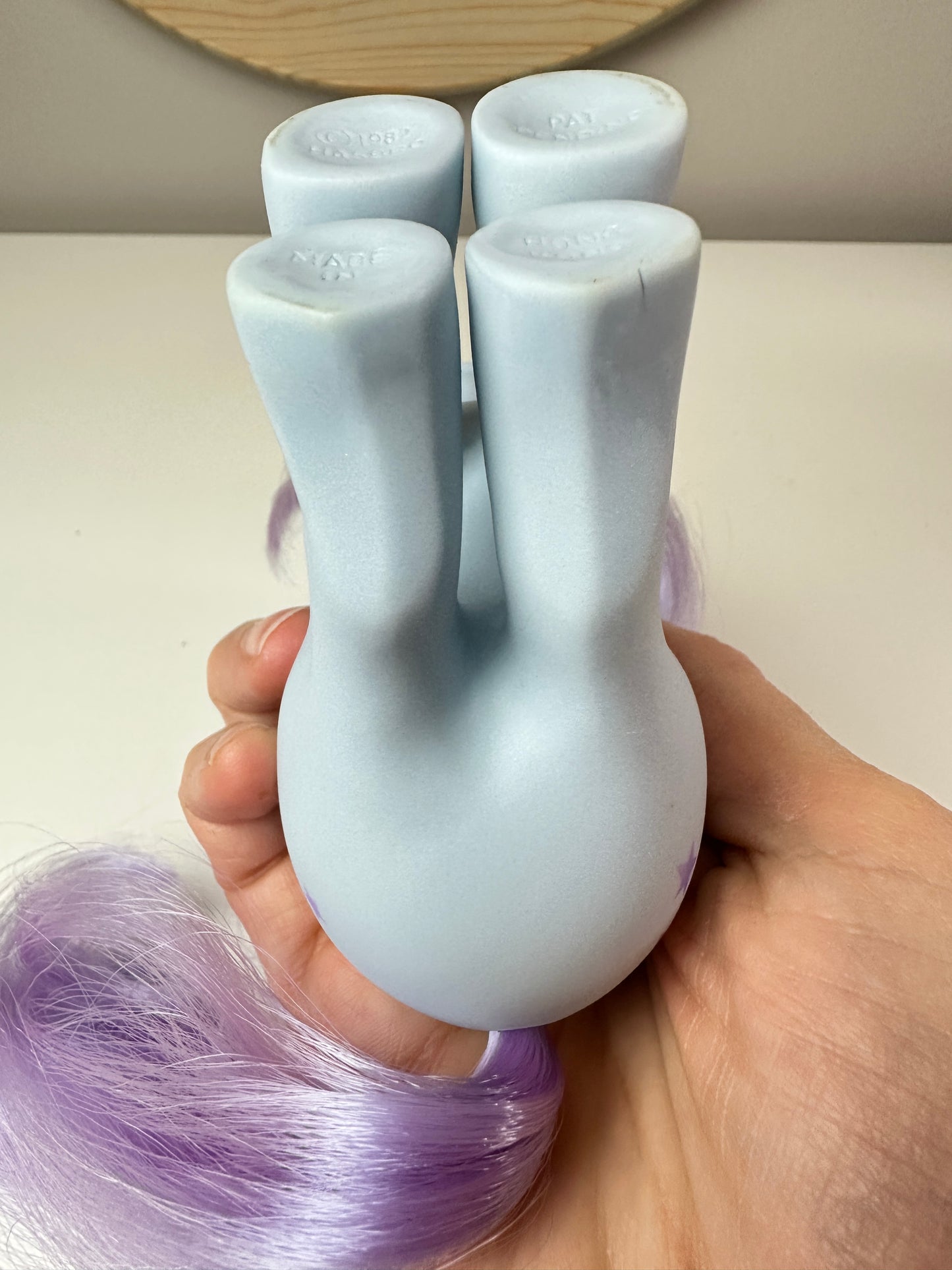 1980s Hasbro My Little Pony Concave Foot Blue Belle