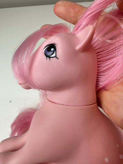 1980s Hasbro My Little Pony Concave Foot Cotton Candy with Ribbon