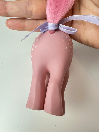 1980s Hasbro My Little Pony Concave Foot Cotton Candy with Ribbon