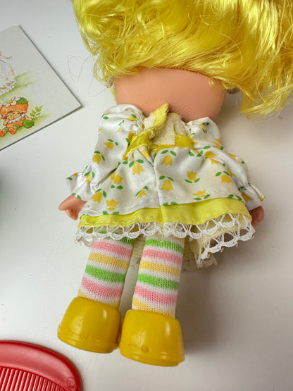 1985 Kenner Strawberry Shortcake Mint Tulip Berrykin Doll with Mint Berrykin *Berry Vault*
