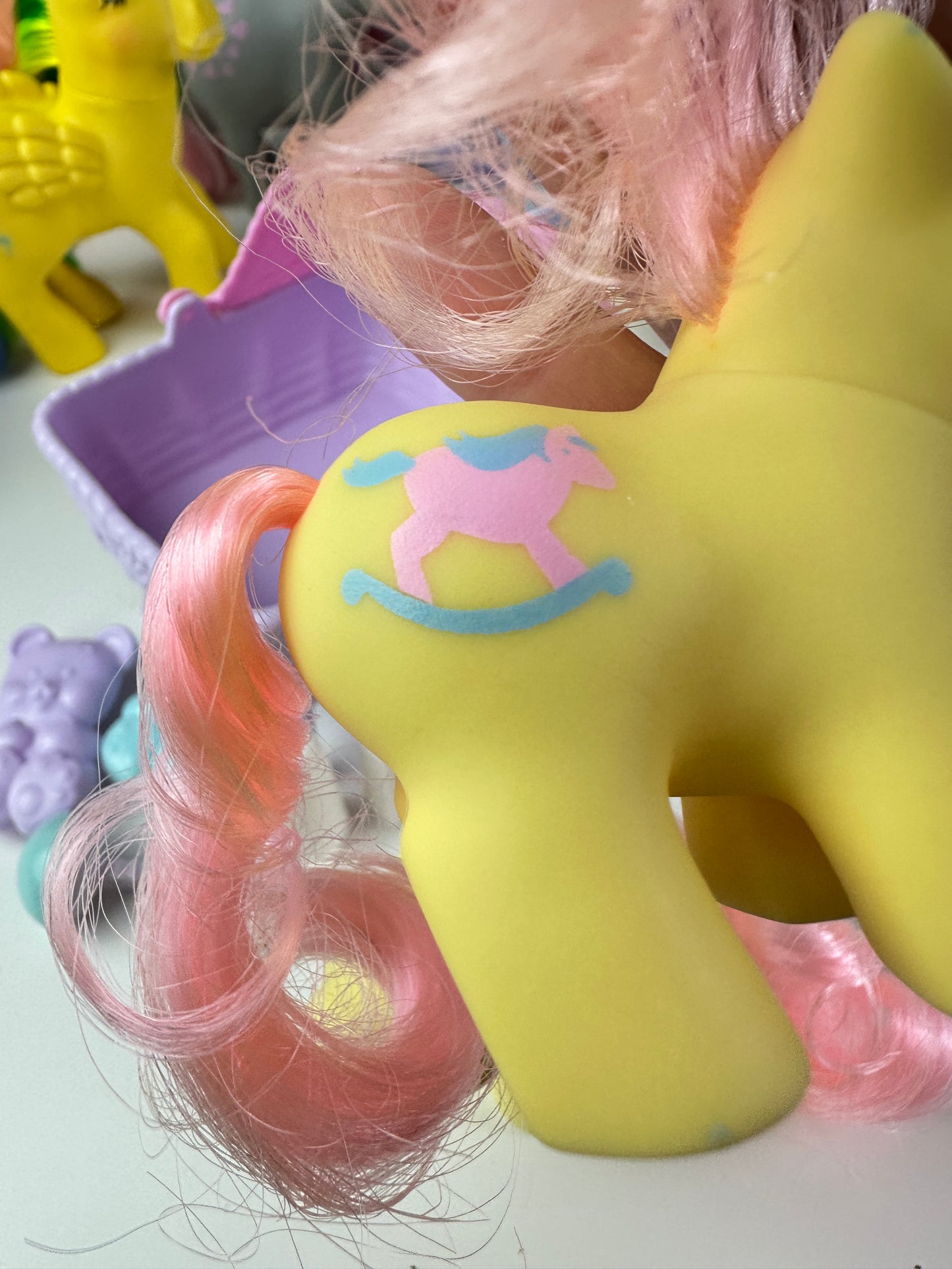 1980s Hasbro My Little Pony Milkweed & Tumbleweed Newborn Twins with Accessories