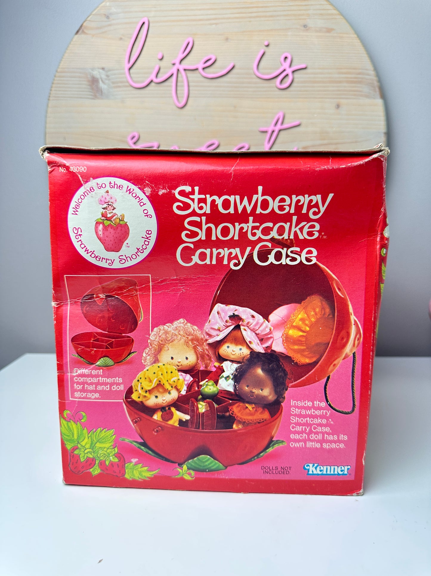 1980 Kenner Strawberry Shortcake Strawberry Shaped Doll Carry Case MIB