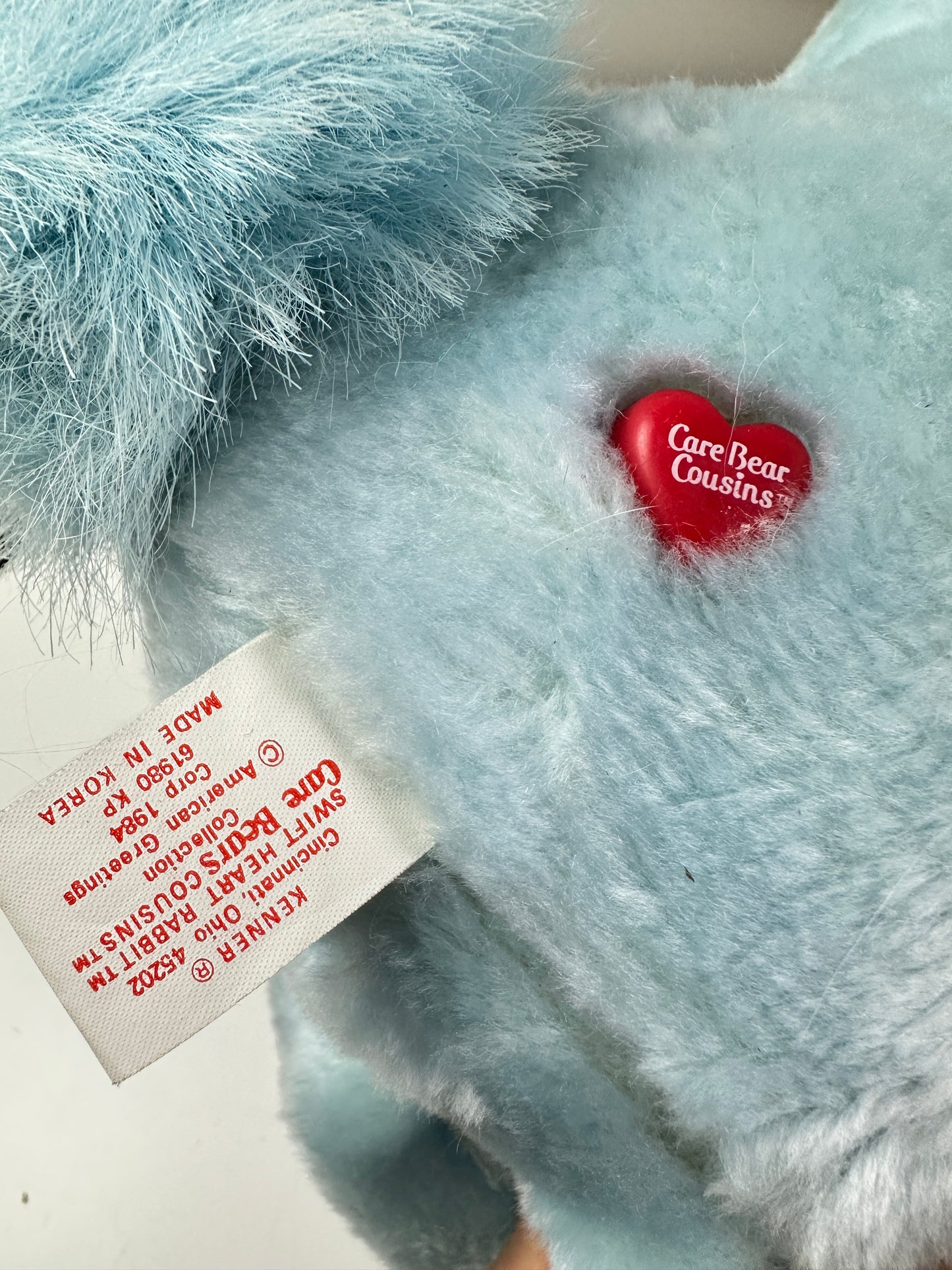 1984 American Greetings Kenner Care Bear Cousin Swiftheart Rabbit