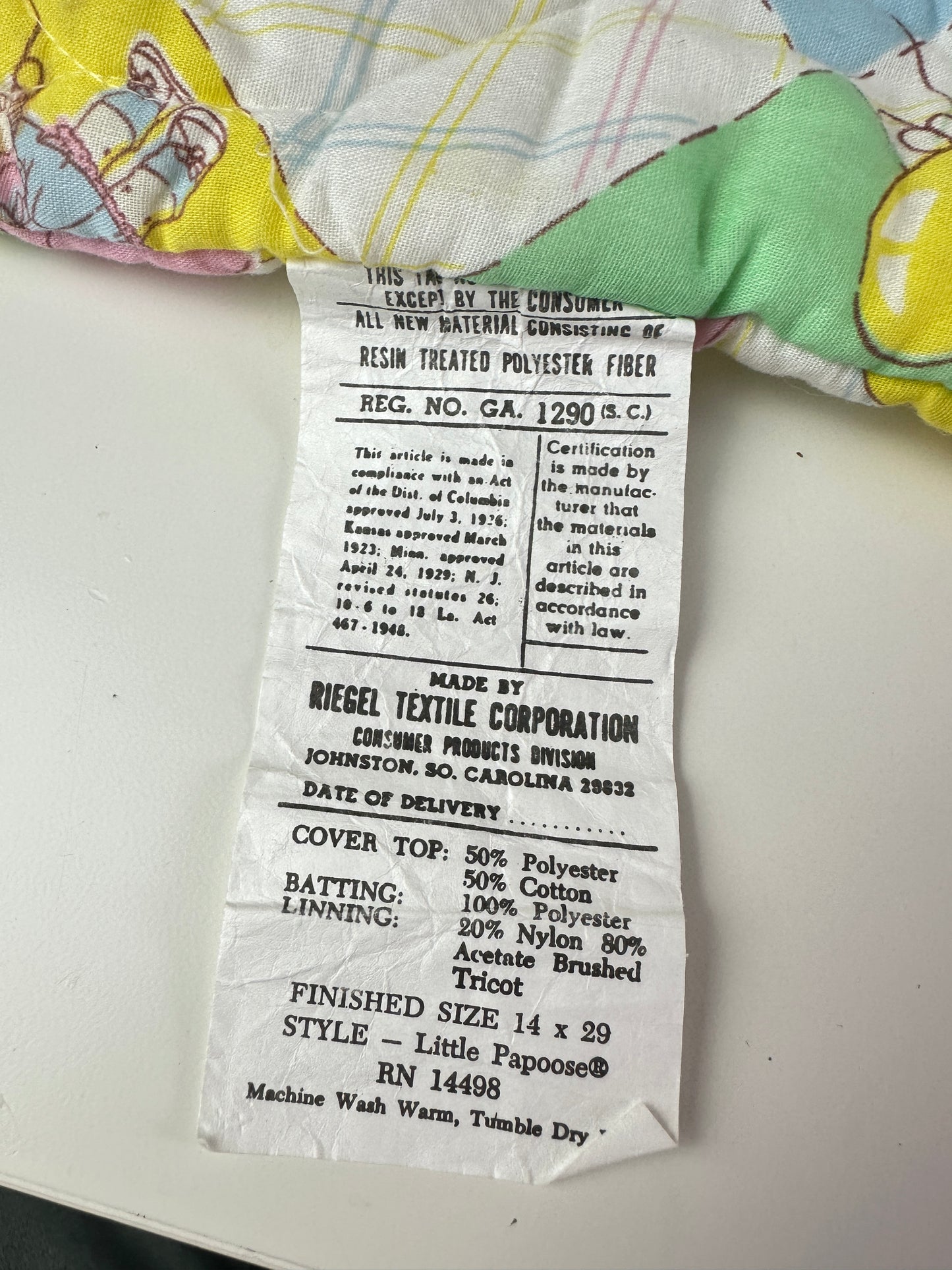 1980s Cabbage Patch Kids Doll Hooded Sleeping Bag Sack w/ Zipper