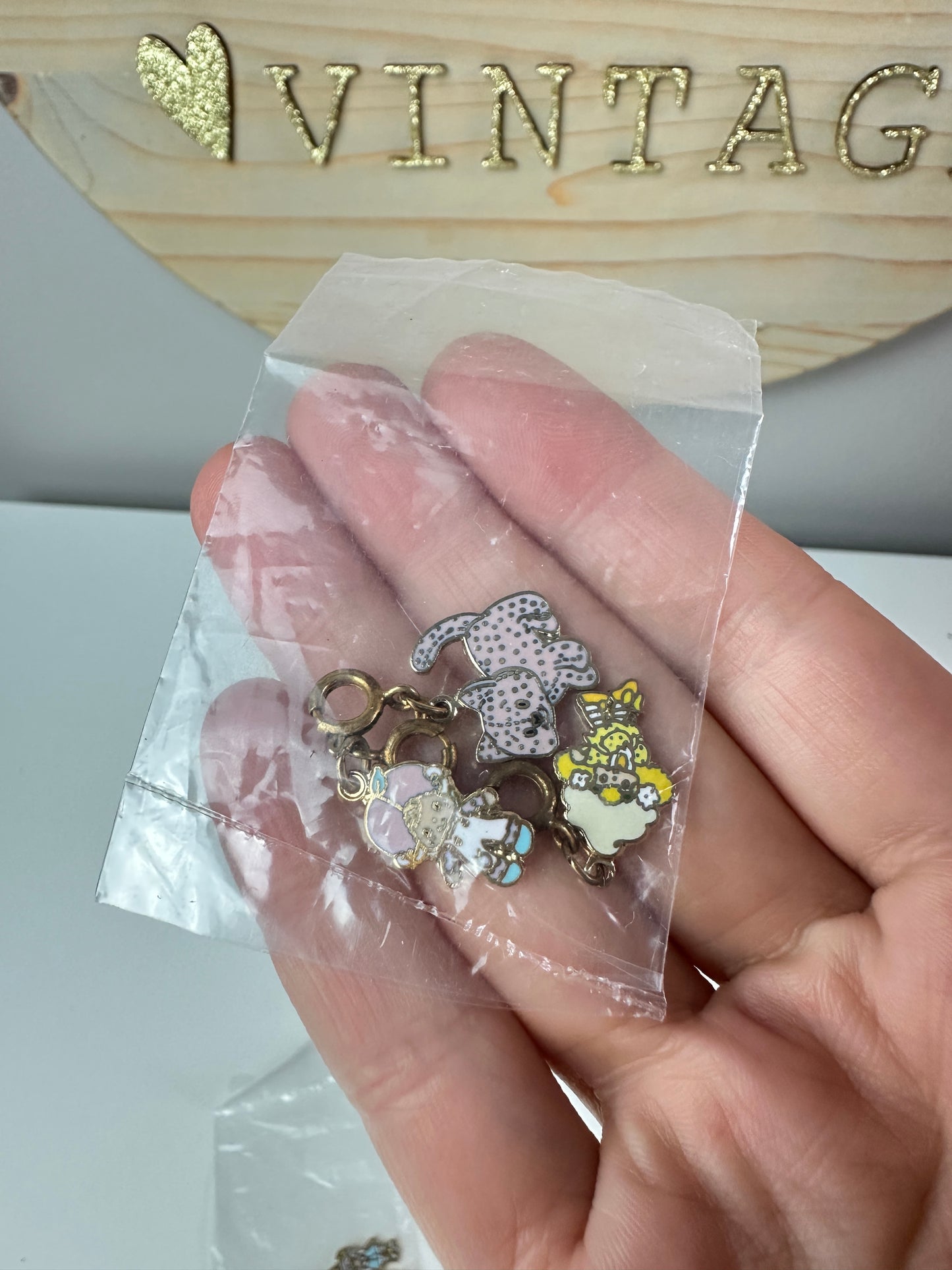 1980s Kenner Strawberry Shortcake Berry Points Charm Set of Three [Sealed] Promotional Mail-In Offer #1