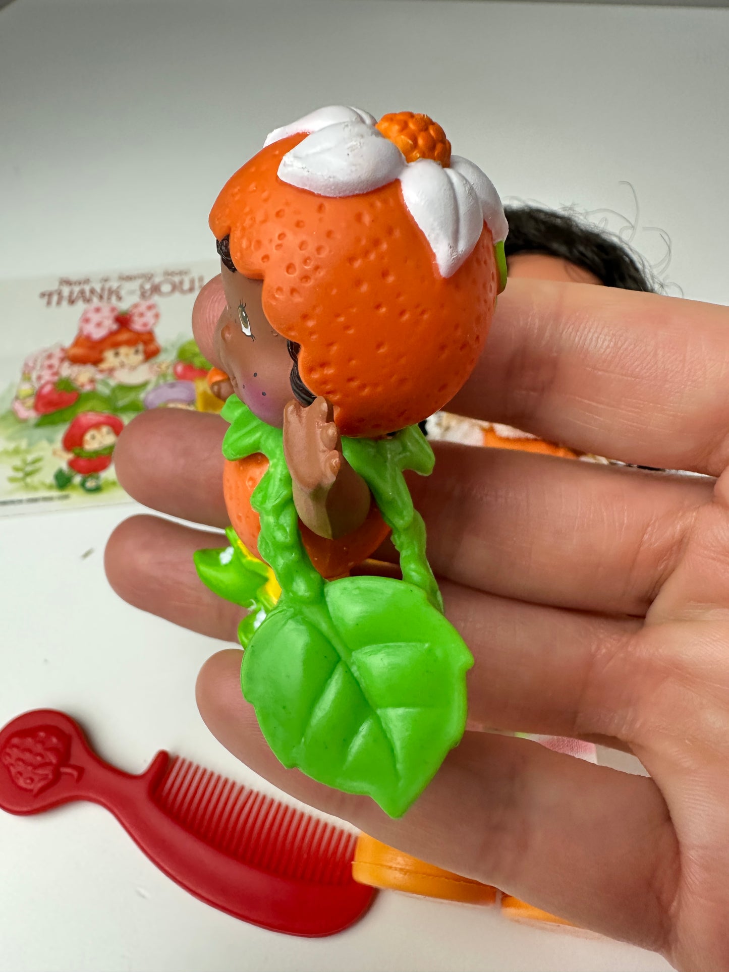 1985 Kenner Strawberry Shortcake Orange Blossom Berrykin Doll with Orange Berrykin *Berry Vault*