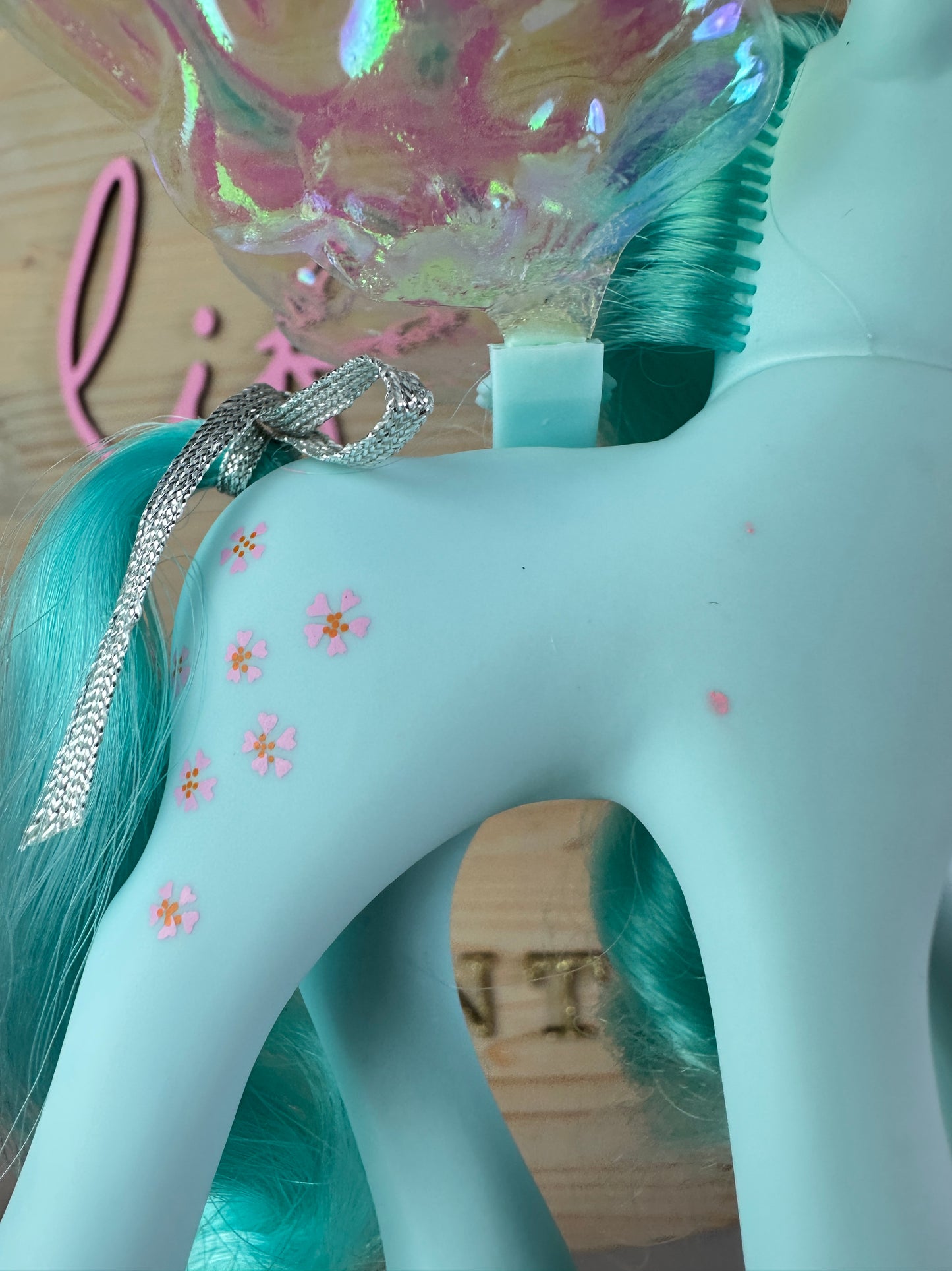 1980s Hasbro My Little Pony Peach Blossom Flutter Pony with Original Wings & Accessories
