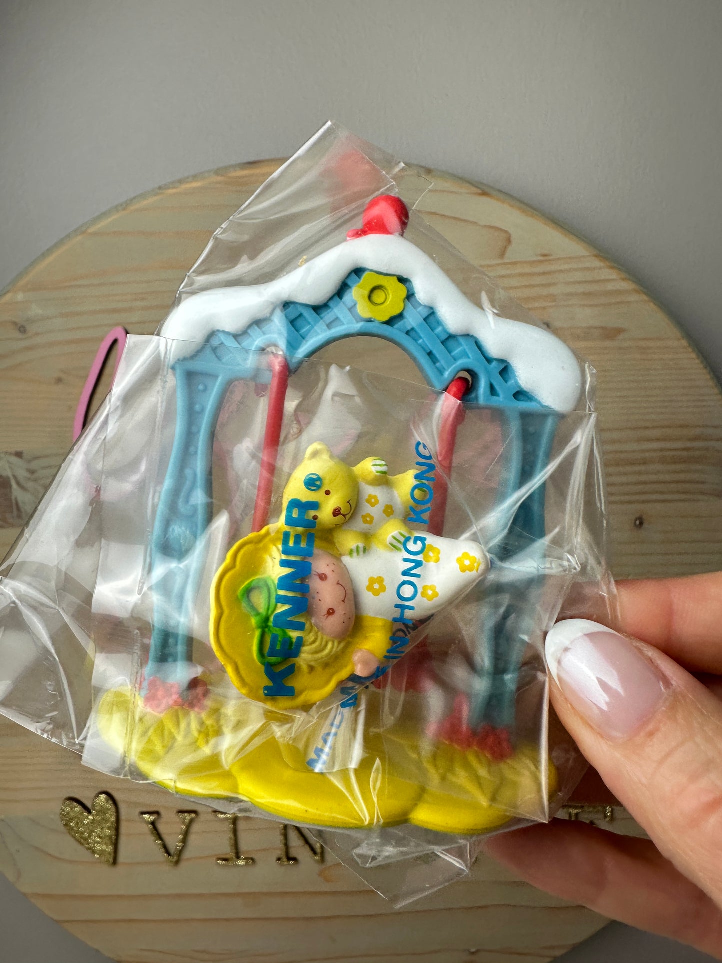 1983 Kenner Strawberry Shortcake Butter Cookie with Jelly Bear on a Swing Deluxe Miniature MIP