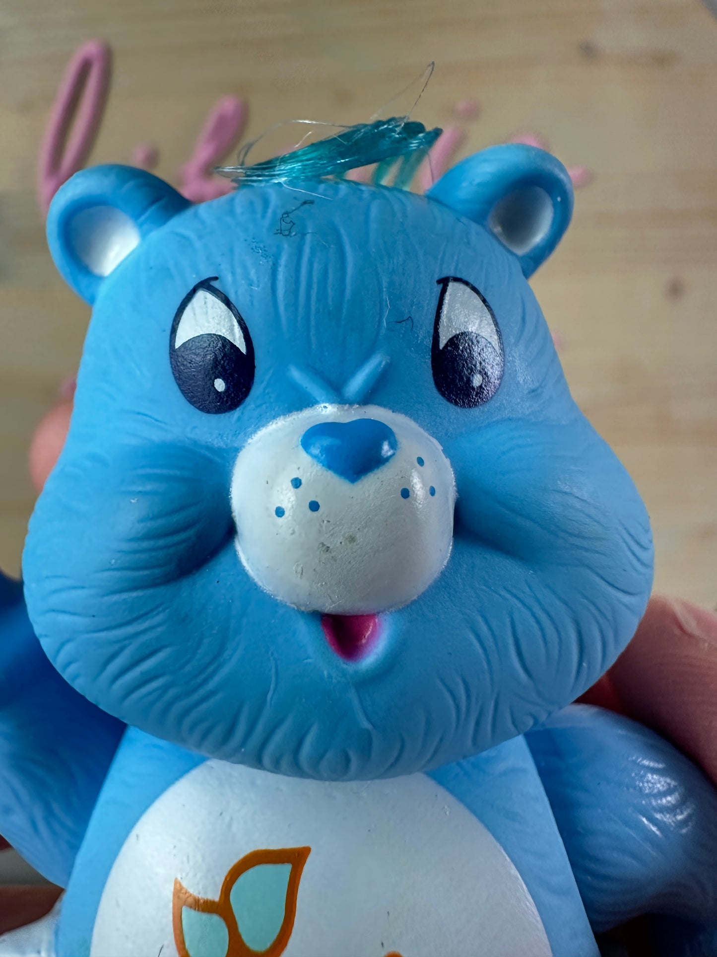 1980s Kenner Care Bear Baby Tugs Bear Poseable with Bucket Accessory