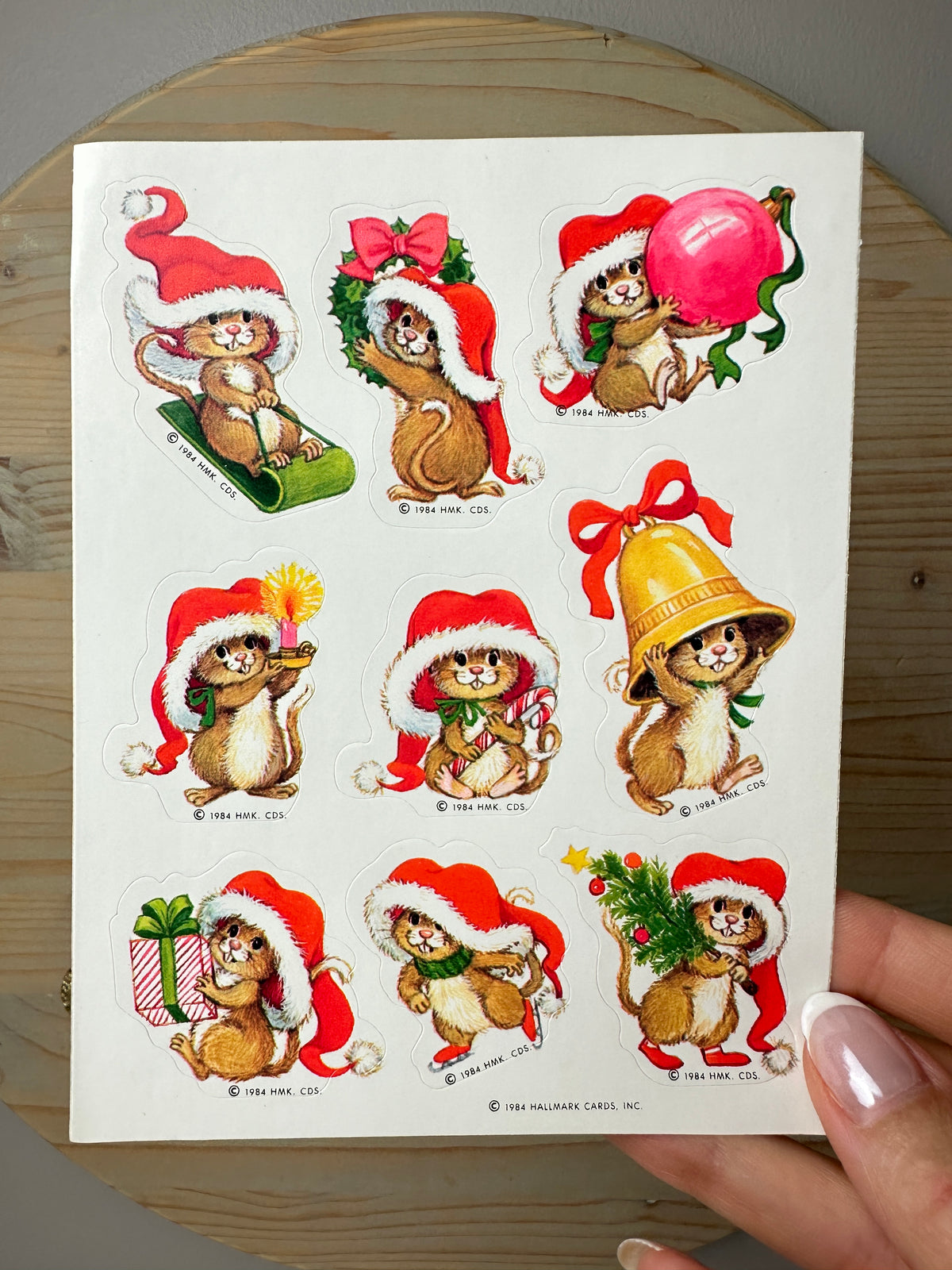 1984 Hallmark Holiday Mouse Sticker Sheet