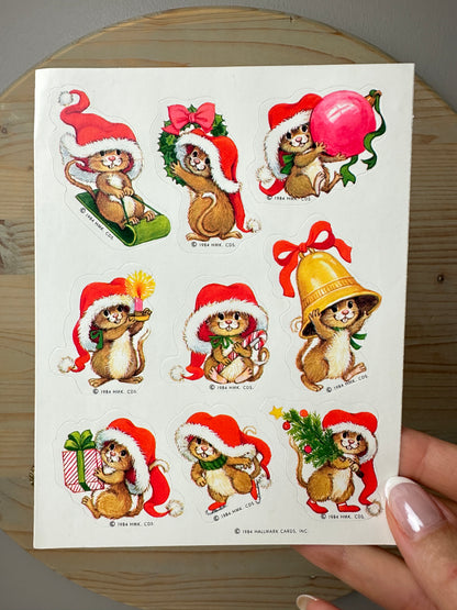 1984 Hallmark Holiday Mouse Sticker Sheet