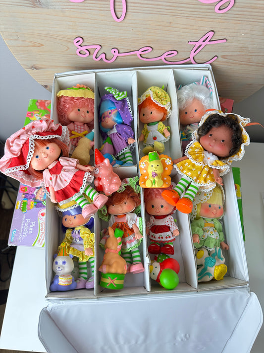 1984 Kenner Strawberry Shortcake Party Pleaser Dolls Complete Collection MIB *Berry Vault*