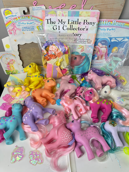 1980s G1 My Little Pony Lot with Accessories & Guide *Berry Vault*