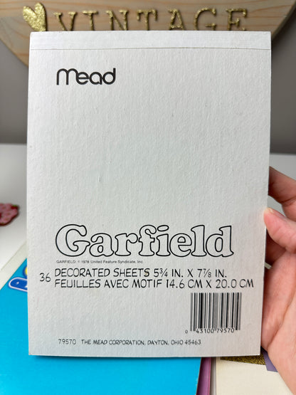 1980s Mead Garfield "Fan Mail" Stationary Notepad 5" x 7"