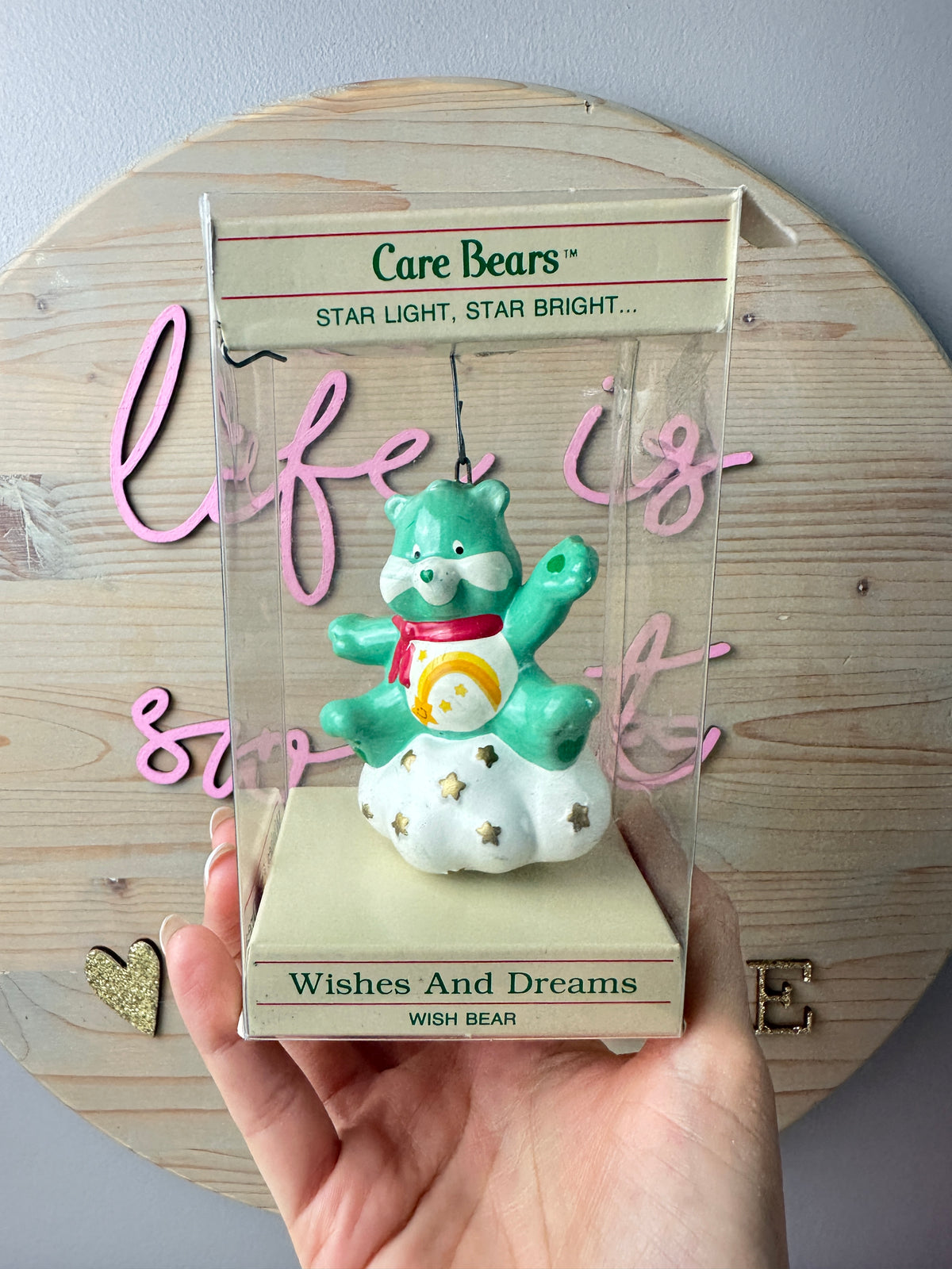 1984 AGC Care Bears Wishes & Dreams Wish Bear Ornament MIB