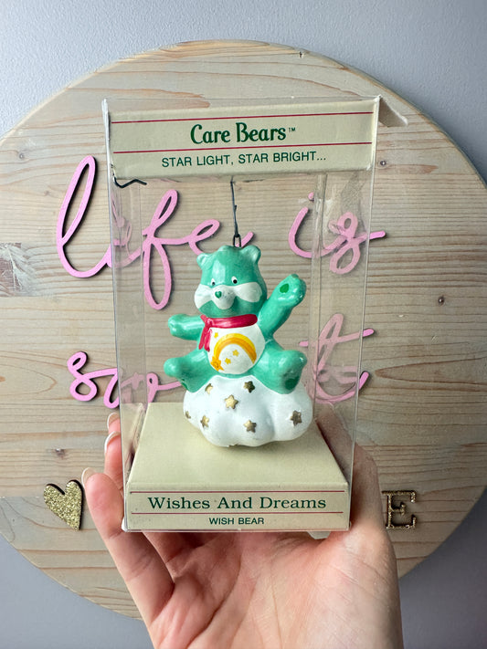 1984 AGC Care Bears Wishes & Dreams Wish Bear Ornament MIB