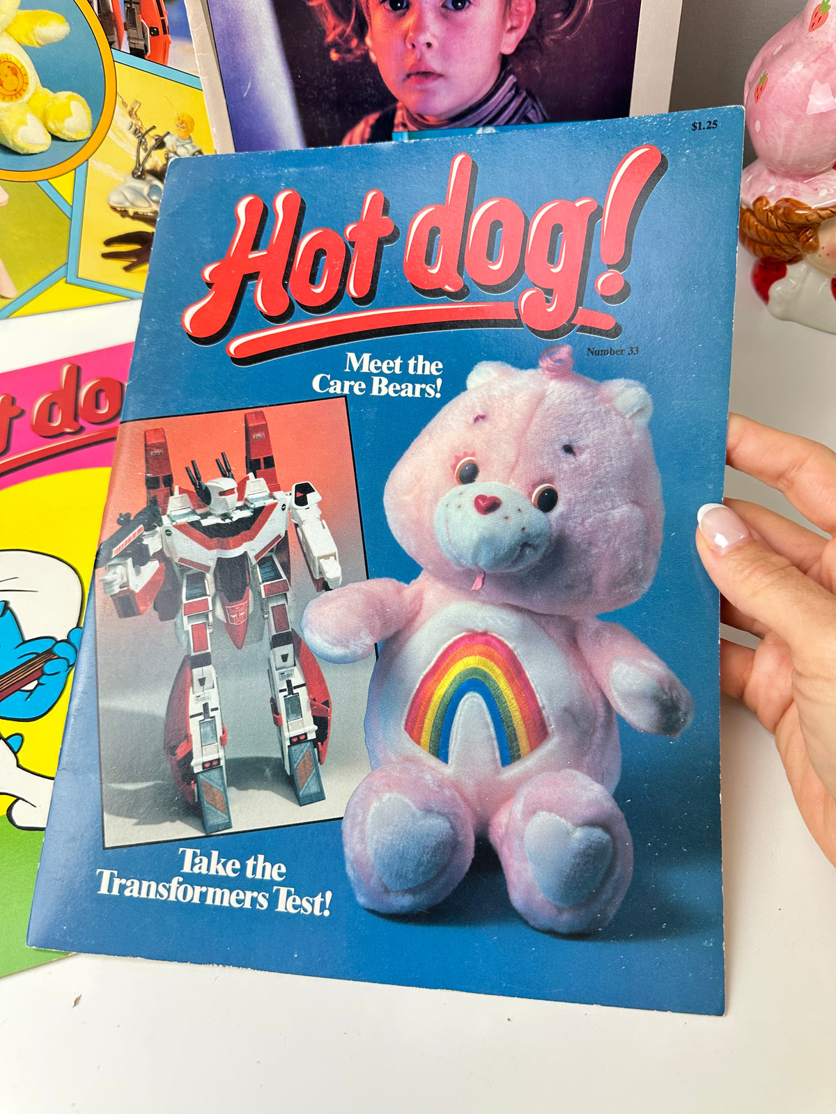 1980s Hot Dog! Magazine Lot with Posters, Baseball Cards, & Stickers