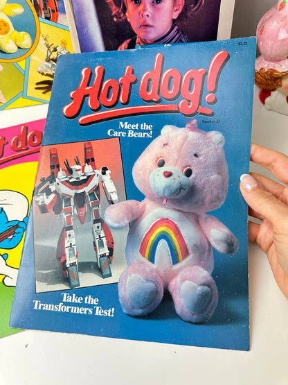 1980s Hot Dog! Magazine Lot with Posters, Baseball Cards, & Stickers
