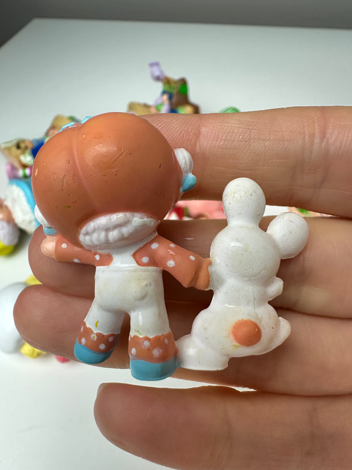 1980s Kenner Strawberry Shortcake Apricot Dancing with Hopsalot Miniature PVC