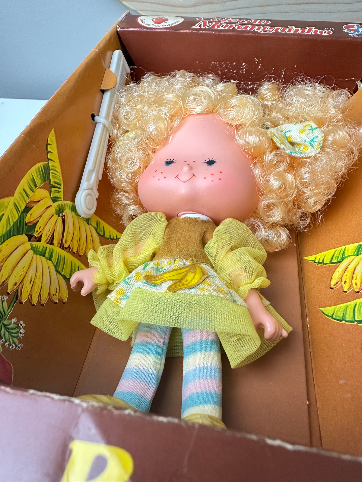 1980s Kenner Strawberry Shortcake Colecao Moranguinho Brazil Bananinha Doll MIB *Berry Vault*