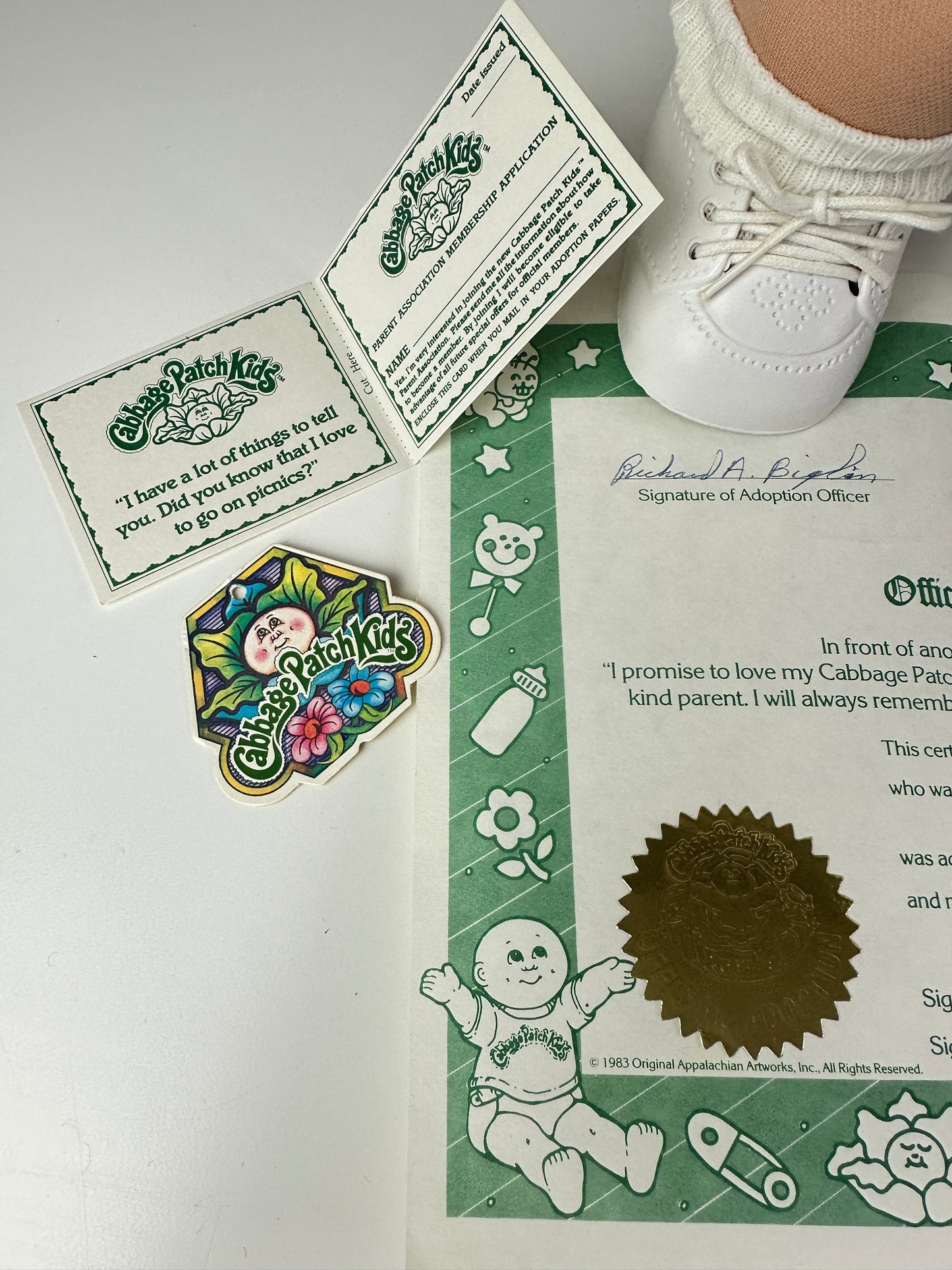 1980s Coleco Cabbage Patch Boy with Pacifier & Paperwork [Louis Dean]