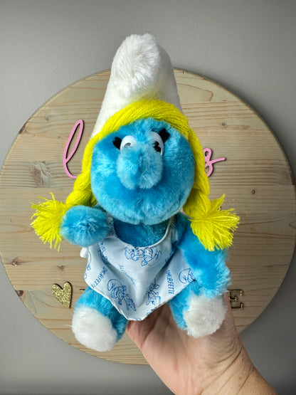 1981 Peyo Wallace Berrie Smurfette with Dress Plush