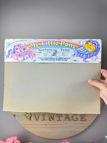 1980s Hasbro My Little Pony Milkweed & Tumbleweed Newborn Twins with Accessories