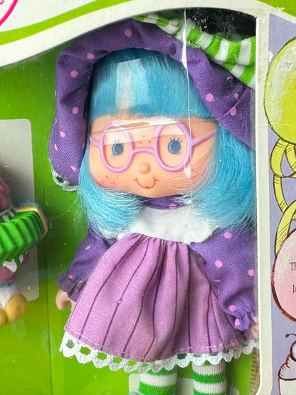 1984 Kenner Strawberry Shortcake Plum Puddin' with Elderberry Owl Party Pleaser Doll NRFB