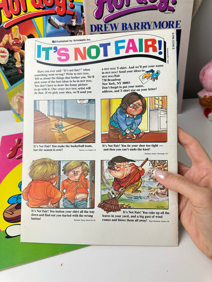 1980s Hot Dog! Magazine Lot with Posters, Baseball Cards, & Stickers