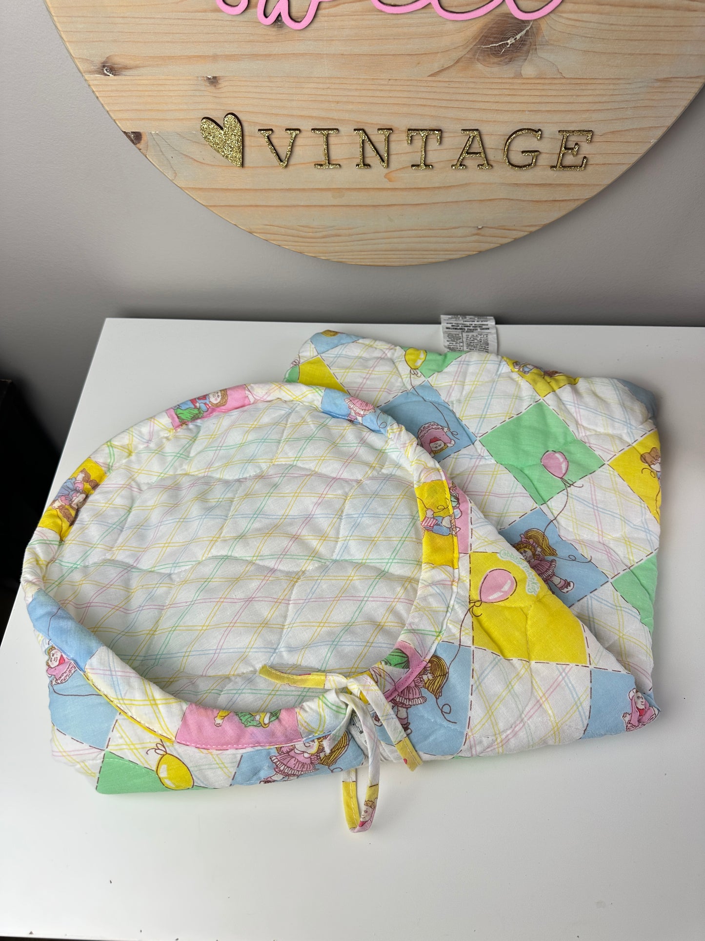 1980s Cabbage Patch Kids Doll Hooded Sleeping Bag Sack w/ Zipper