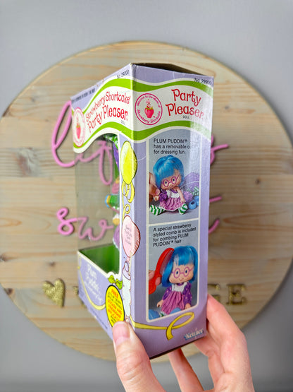 1984 Kenner Strawberry Shortcake Plum Puddin' with Elderberry Owl Party Pleaser Doll NRFB