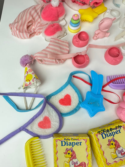 1980s Hasbro My Little Pony G1 Accessories Lot with Baby Glory