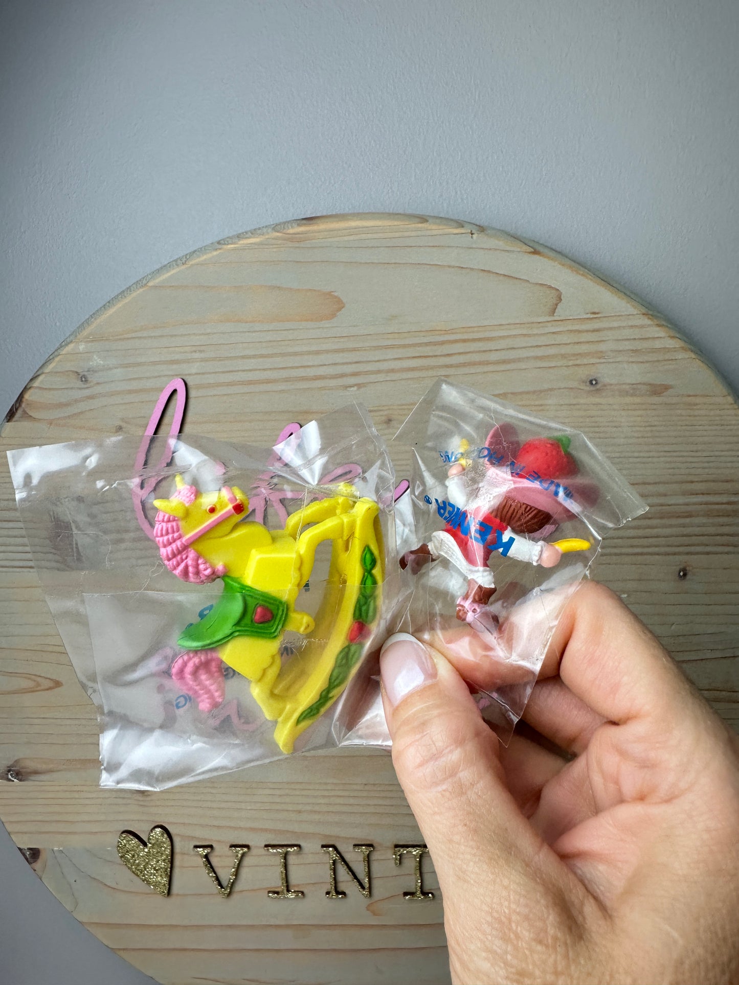 1983 Kenner Strawberry Shortcake on a Rocking Horse Deluxe Miniature MIP