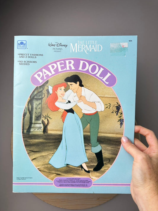 1991 Golden Disney The Little Mermaid Paperdoll Book Unused