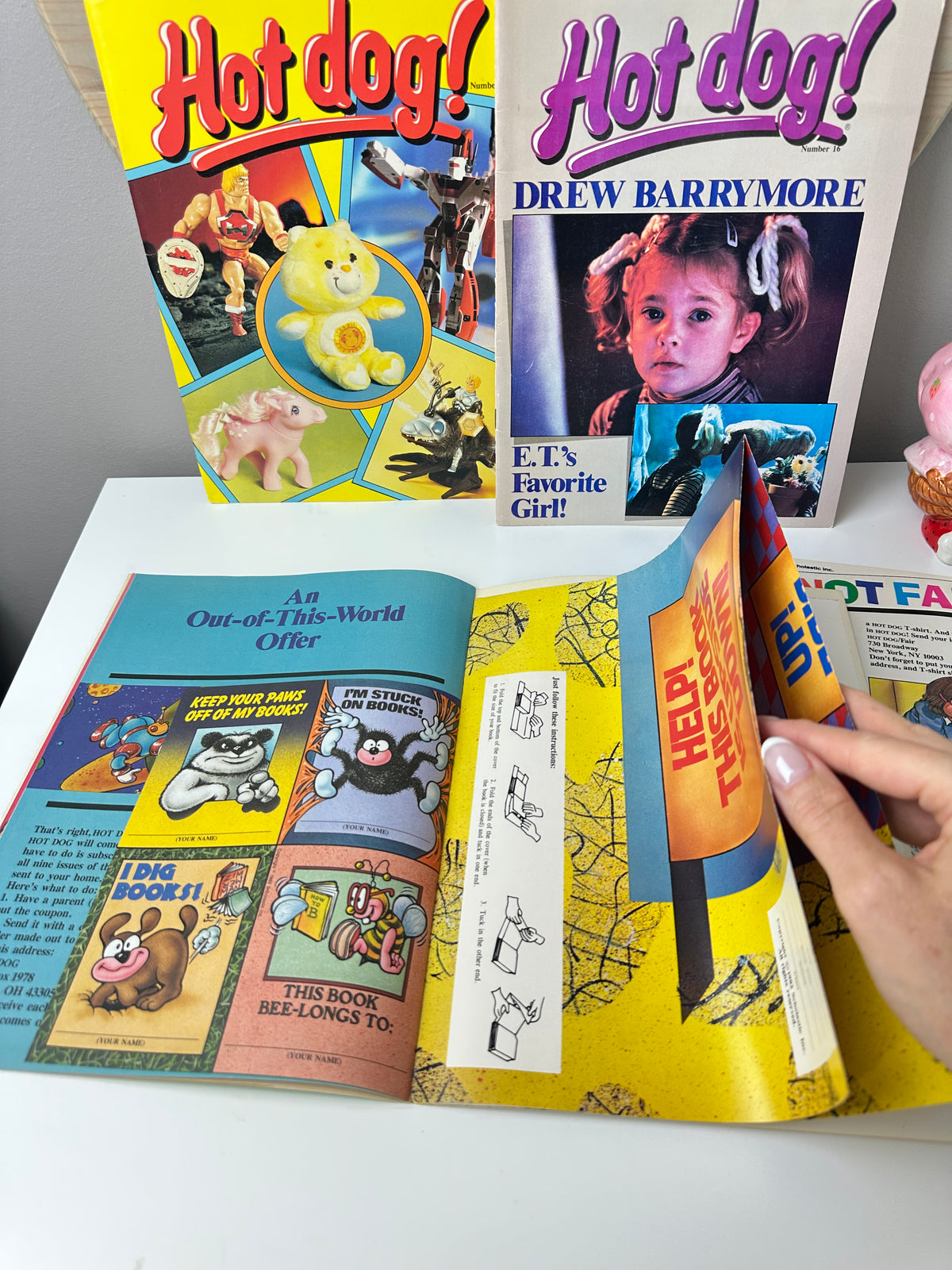 1980s Hot Dog! Magazine Lot with Posters, Baseball Cards, & Stickers