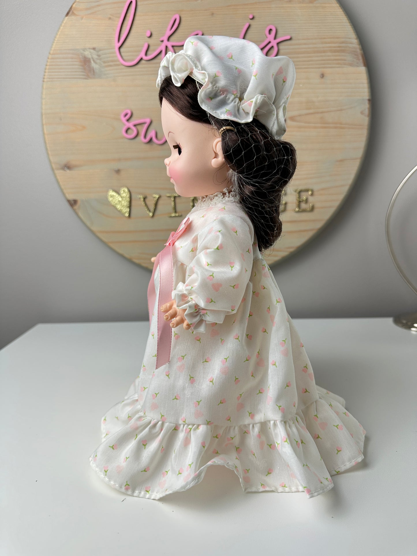 1966 Effanbee Half Pint Brunette Sleepy Eyed Doll in Gown MIB