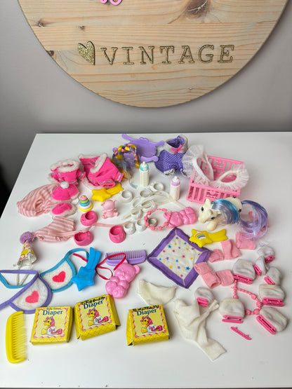 1980s Hasbro My Little Pony G1 Accessories Lot with Baby Glory