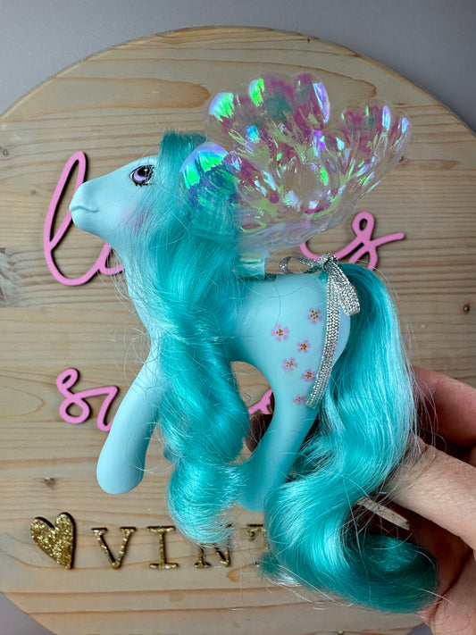 1980s Hasbro My Little Pony Peach Blossom Flutter Pony with Original Wings & Accessories