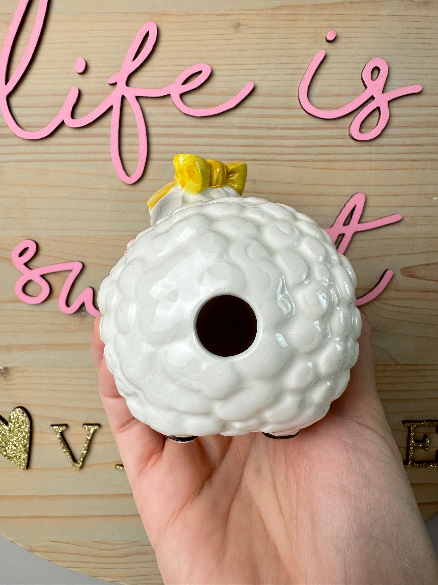 Kitschy Cute Porcelain Lamb [Made in Japan]
